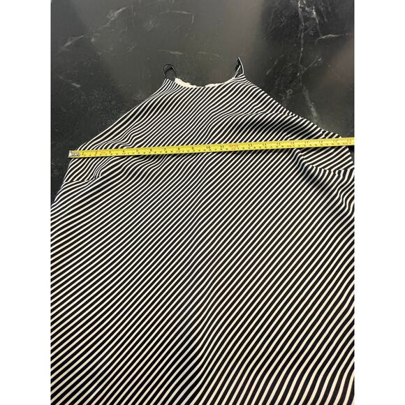 H&M black and whie stripe silky racerback dressy tank top Med - Picture 6 of 10